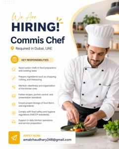 Commis Chef Required in Dubai