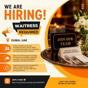 Waitress Required in Dubai