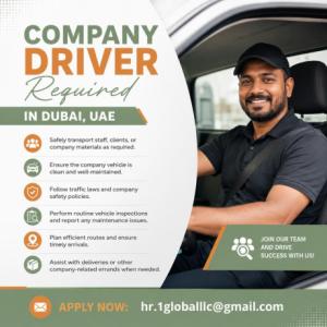 Company Driver Required in Dubai