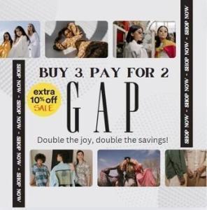 Buy 3 For 2, Plus Extra 10% OFF With Gap Promo Code