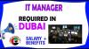 IT Manager Required in Dubai