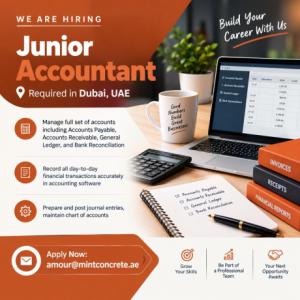 Junior Accountant Required in Dubai