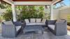 Garden lounge set, 5 seater and table