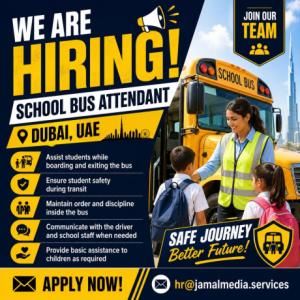 School Bus Attendant Required in Dubai
