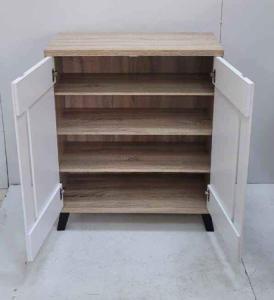 Oak storage cabinet shoe rack