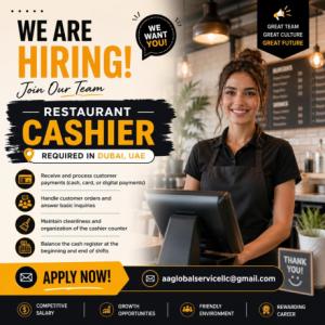 Restaurant Cashier Required in Dubai