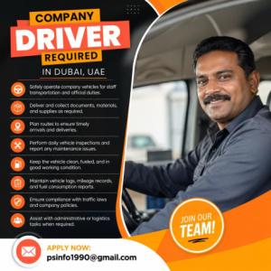 Company Driver Required in Dubai
