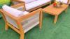Outdoor wooden 5 seater garden sofa