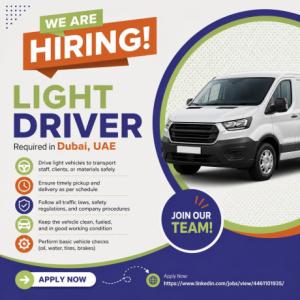 Light Driver Required in Dubai
