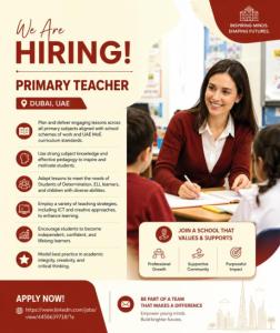 Primary Teacher Required in Dubai