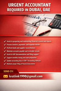 Urgent Accountant Required in Dubai