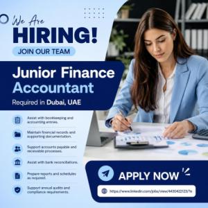 Junior Finance Accountant Required in Dubai