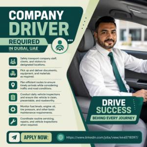 Company Driver Required in Dubai