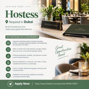 Hostess Required in Dubai