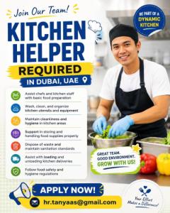 Kitchen Helper Required in Dubai
