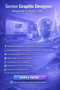 Senior Graphic Designer Required in Dubai