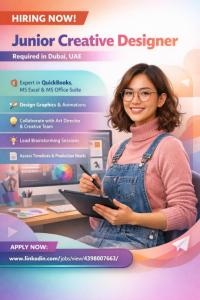 Junior Creative Designer Required in Dubai