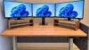 x3 Monitors + Standing Desk Setup - Complete set for sale