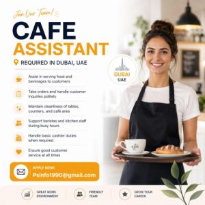 Cafe Assistant Required in Dubai