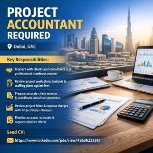 Project Accountant Required in Dubai