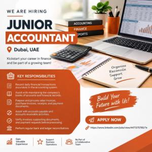 Junior Accountant Required in Dubai