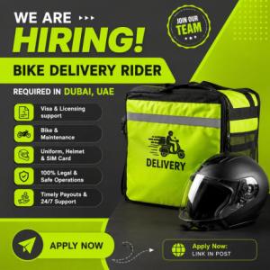 Bike delivery rider Required in Dubai