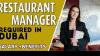 Restaurant Manager Required in Dubai