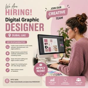 Digital Graphic Designer Required in Dubai