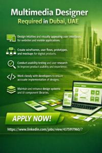 Multimedia Designer Required in Dubai