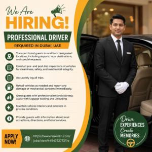 Professional Driver Required in Dubai