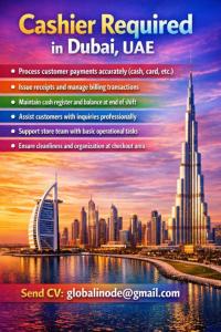 Cashier Required in Dubai