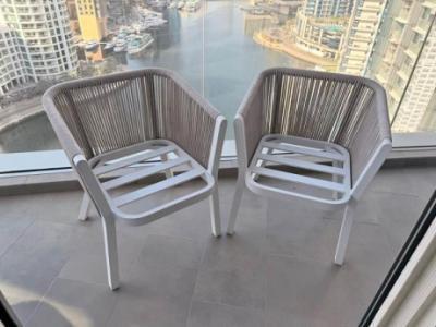 Modern outdoor balcony chairs - set of 2