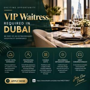 VIP Waitress Required in Dubai