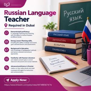 Russian Language teacher Required in Dubai