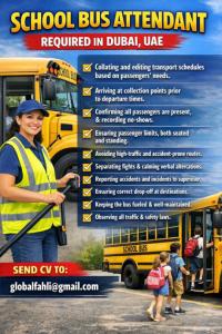 School Bus Attendant Required in Dubai