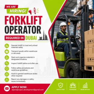 Forklift Operator Required in Dubai
