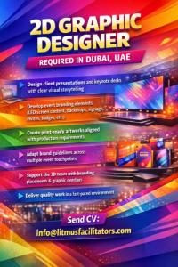 2D Graphic Designer Required in Dubai