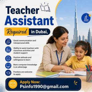 Teacher Assistant Required in Dubai