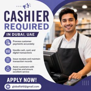 Cashier Required in Dubai