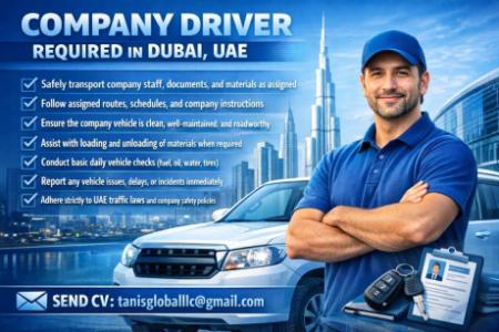 Company Driver Required in Dubai