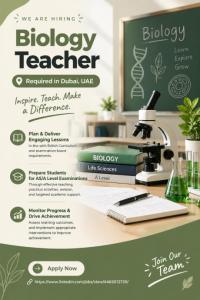 Biology Teacher Required in Dubai