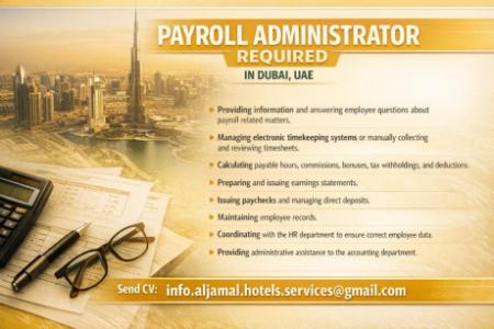 Payroll Administrator Required in Dubai